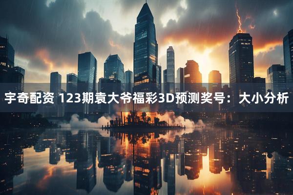 宇奇配资 123期袁大爷福彩3D预测奖号：大小分析